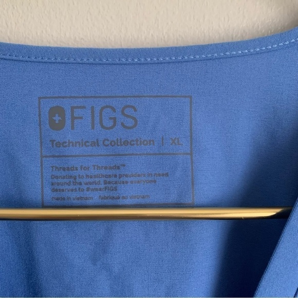 FIGS Casma Three-Pocket Scrub top short sleeve blue size XL - Picture 5 of 7